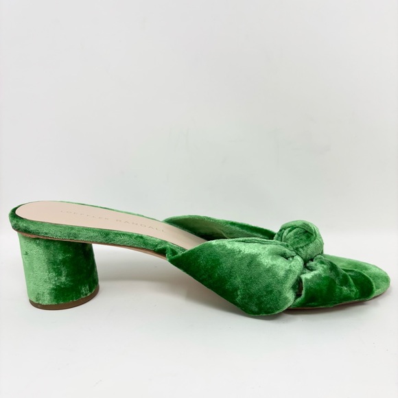 Loeffler Randall Celeste Velvet Knot Mid Heel Slide Sandals Green Size 6.5 - Picture 7 of 12